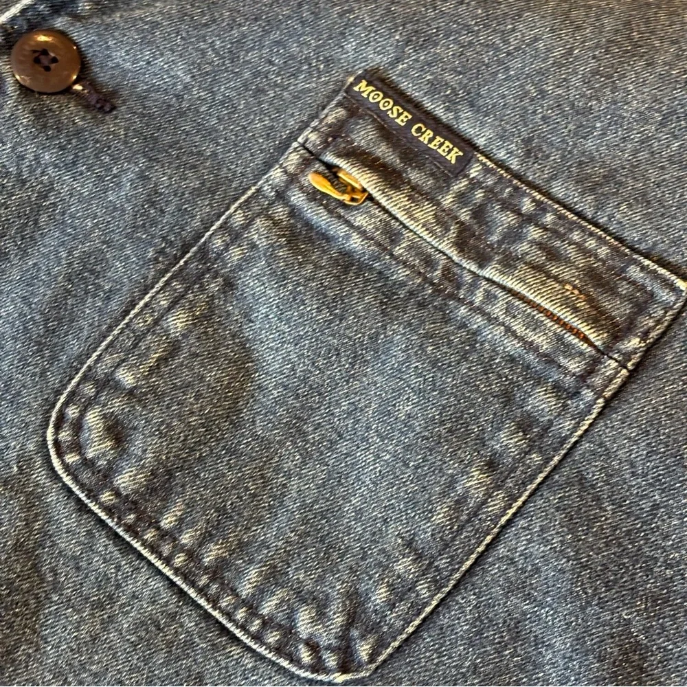 VINTAGE MOOSE CREEK 100% Cotton Denim Jean Barn Coat with Flannel Lining Sz XL - Picture 8 of 14